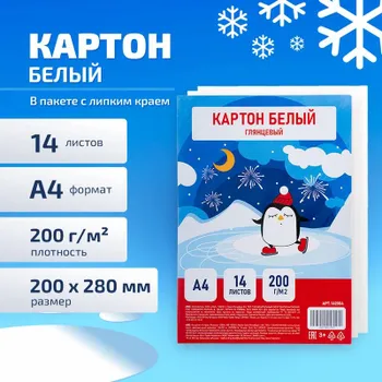 Белый глянцевый картон